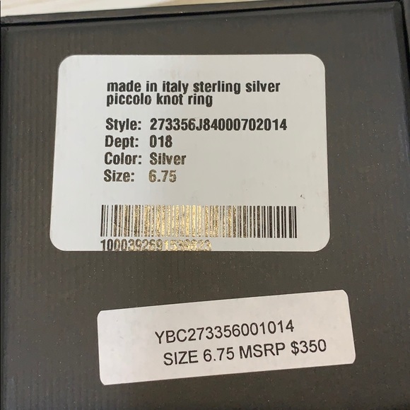 Gucci Piccolo Knot Ring - Sterling Silver - NWT - Picture 7 of 7